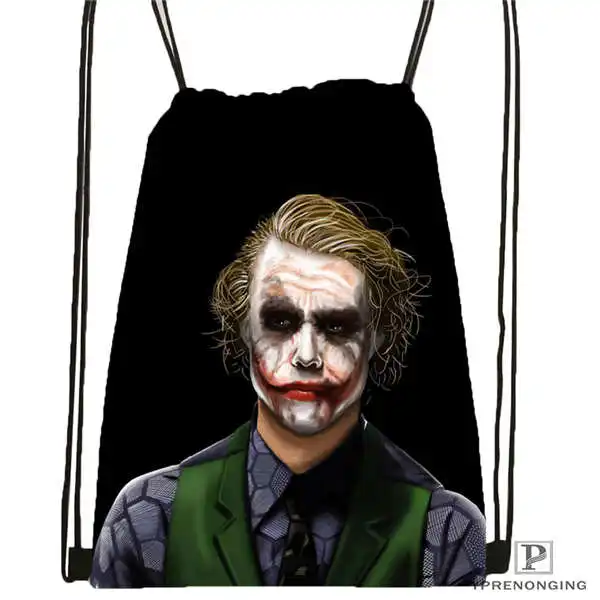 Drawstring Backpack Custom the-joker-batman-arkham@ 02-походная сумка на шнурке милый рюкзак для детей(черная спинка) 31x40 см#180611-03-113 - Цвет: Drawstring Backpack