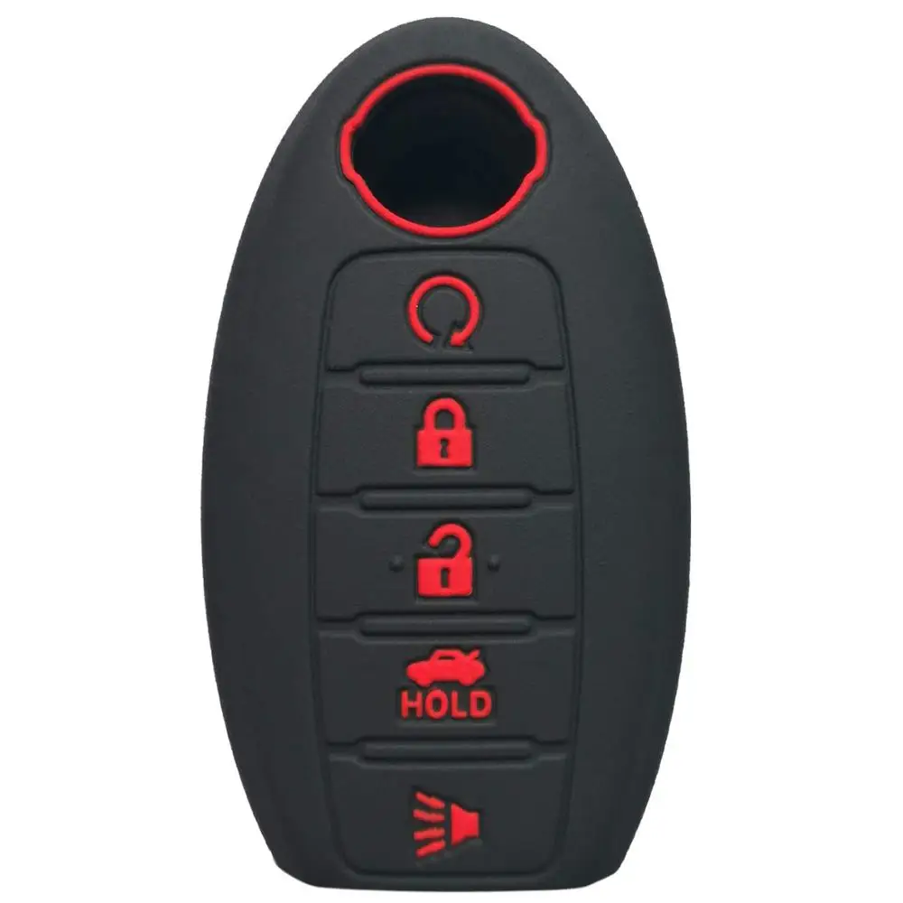 

Silicone Smart Key Fob Skin Cover Case Protector Keyless Jacket Remote Holder for 2018 2017 Nissan Armada Murano Rogue Maxima