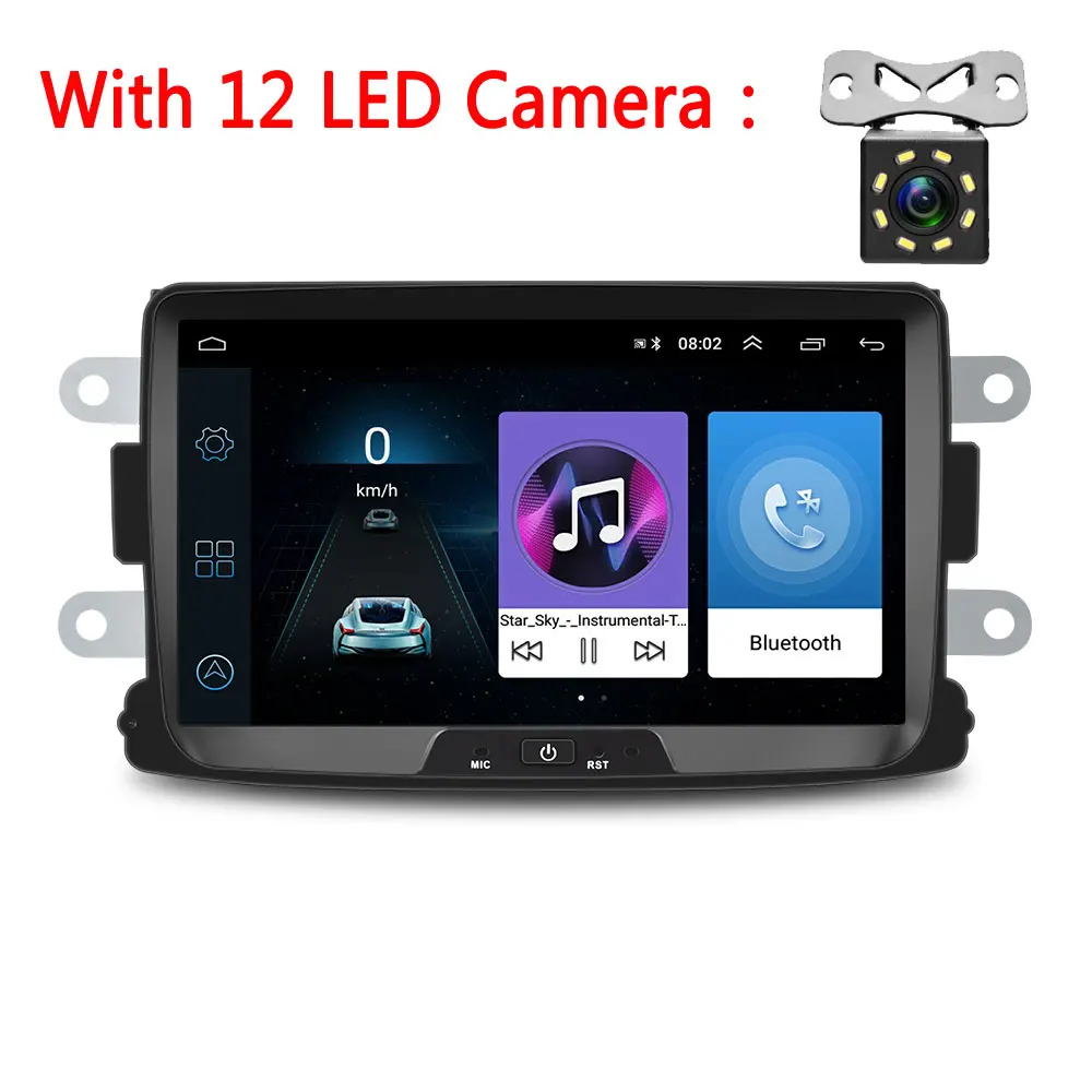 Podofo 2 Din Android 8,1 Автомагнитола 8 ''gps MP5 зеркальная ссылка для Renault Sandero/Duster/Logan/Dokker мультимедийный плеер - Цвет: With 8 IR Camera