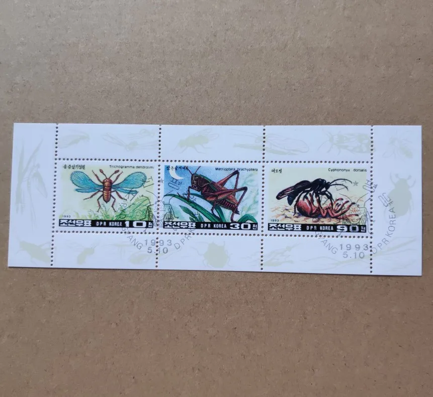 

1993 Insects DPRK Korea souvenir sheet Post Stamps Postage Collection