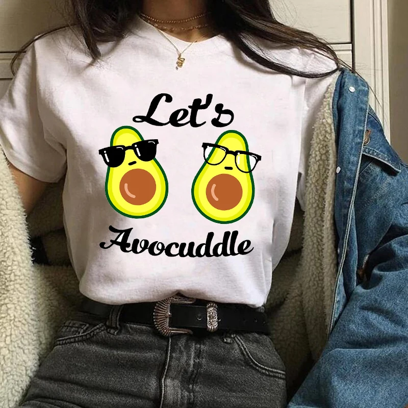 Женские футболки с коротким рукавом и принтом в виде сердца авокадо, женские футболки с графикой