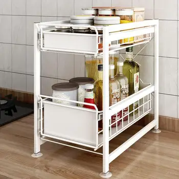

Kitchen Sink Shelf Landing Kitchen Push-pull Receptacle Retractable Sundries Under Cabinet