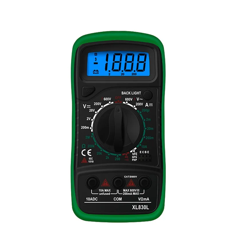Urijk 1 шт. XL830L Цифровой мультиметр ЖК-дисплей с подсветкой AC/DC Мини Портативный Амперметр Вольтметр ручной ом тестер метр - Цвет: G239681