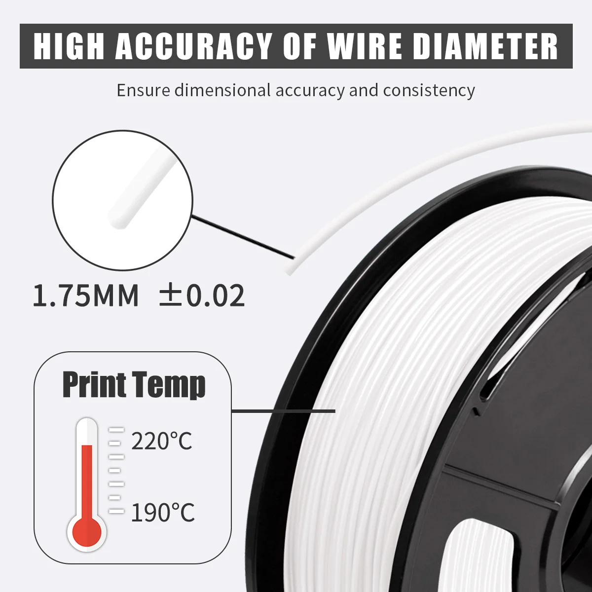 AW PLA 1.75mm 1kg Tolerance +/-0.02mm Filament Environmentally Friendly Non-toxic 100% No Bubble for FDM 3D Printer Materials
