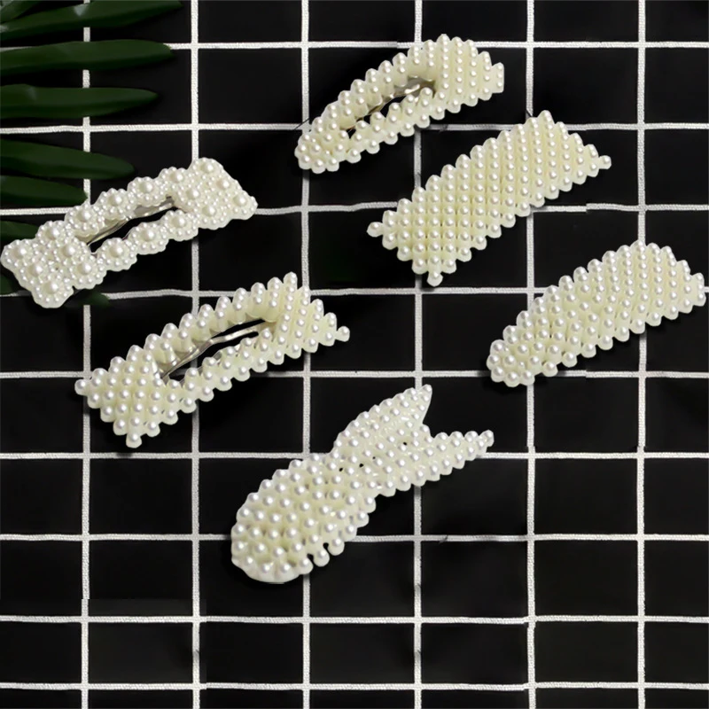 

New Fashion Women Elegant Pearl Alloy Hair Clips Headbands Female Sweet Valentine's Day Hair Pins Hair Accessories