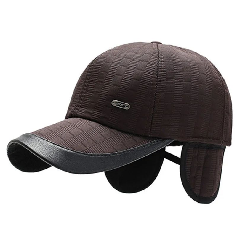 SILOQIN зимняя мужская Толстая теплая Бейсболка s Snapback Кепка Регулируемый размер модные трендовые бренды Кепка папа шапки Мужские зимне наушники шапка