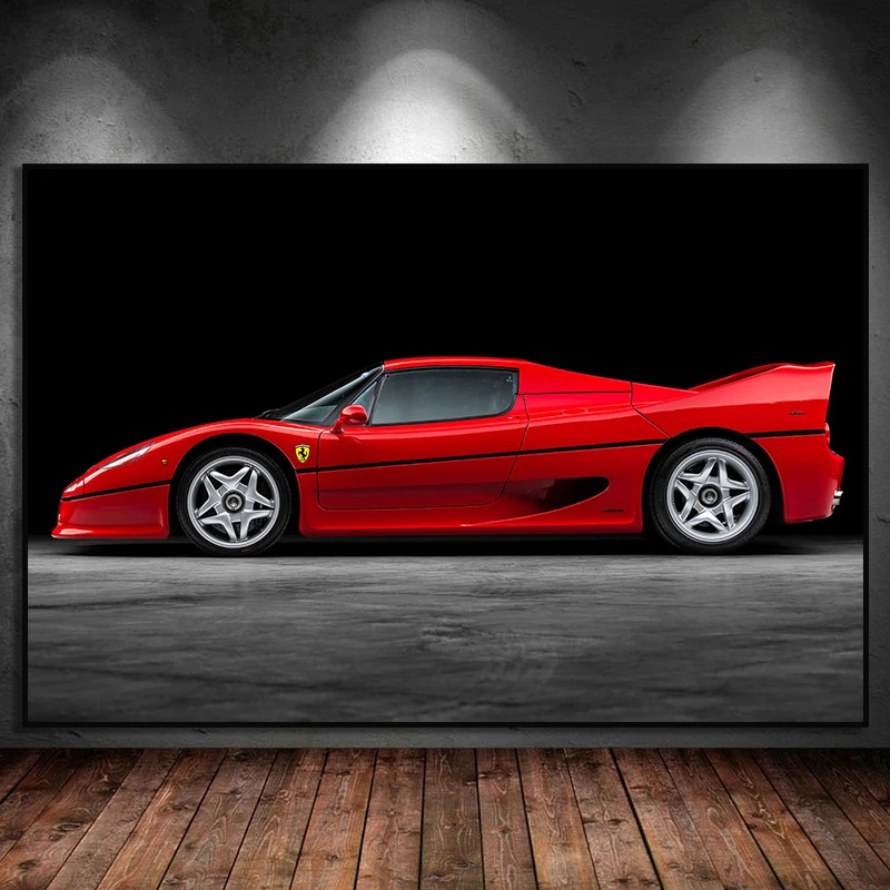 Ferrari F50 Red Car Poster, Car Posters