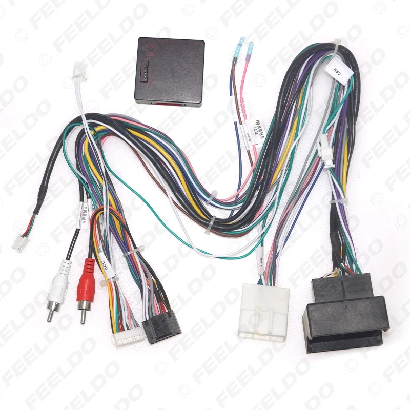 FEELDO Car 16pin Audio Wiring Harness With Canbus Box For Renault Koleos Megane Stereo Installation Wire Adapter