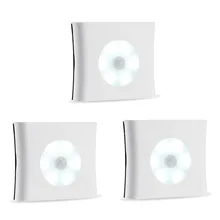 Светодиодный светильник с датчиком движения, Ночной светильник, индукция, ПИР, инфракрасная батарея, магнитная лестница, шкаф под шкафом, квадратный Внутренний Ночной светильник