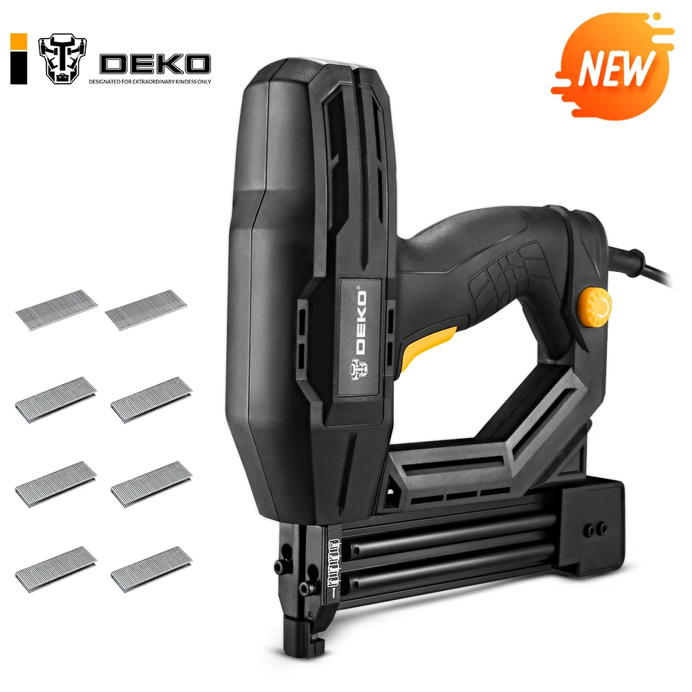 TRENDING! DEKO DKET02  Electric Tacker and Stapler Furniture Staple Gun for Frame with Staples & Woodworking ToolNail gun