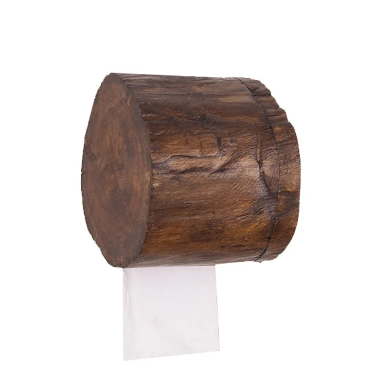 

Vintage Mango Wood Decoration Container Tissue Box Antique Classical Roll Papers Holder Box Case Kitchen Bathroom Decorations