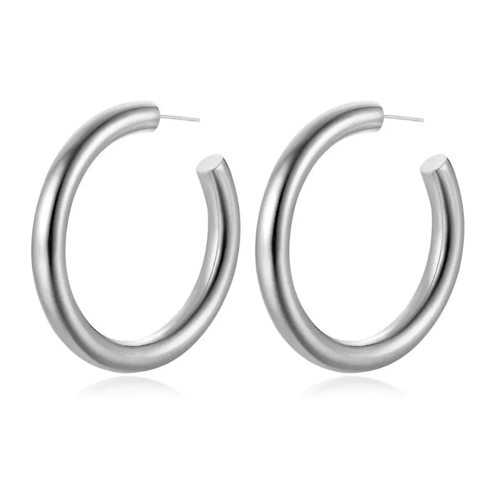 

Gold Silver Color Hoop Earrings Alloy Big Circle Round Statement Earrings For Women Ear Rings Jewelry Gifts