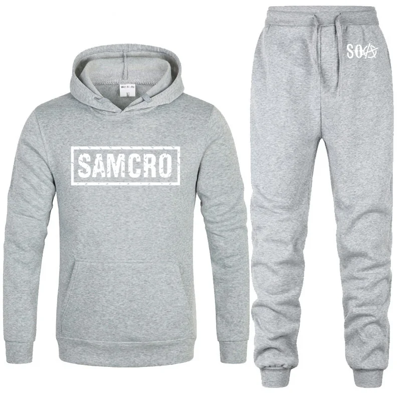 SOA Sons of anarchy/Детские модные толстовки с капюшоном с принтом «SAMCRO» Мужская Флисовая теплая толстовка мужские толстовки с капюшоном в стиле хип-хоп, штаны, костюм из 2 предметов