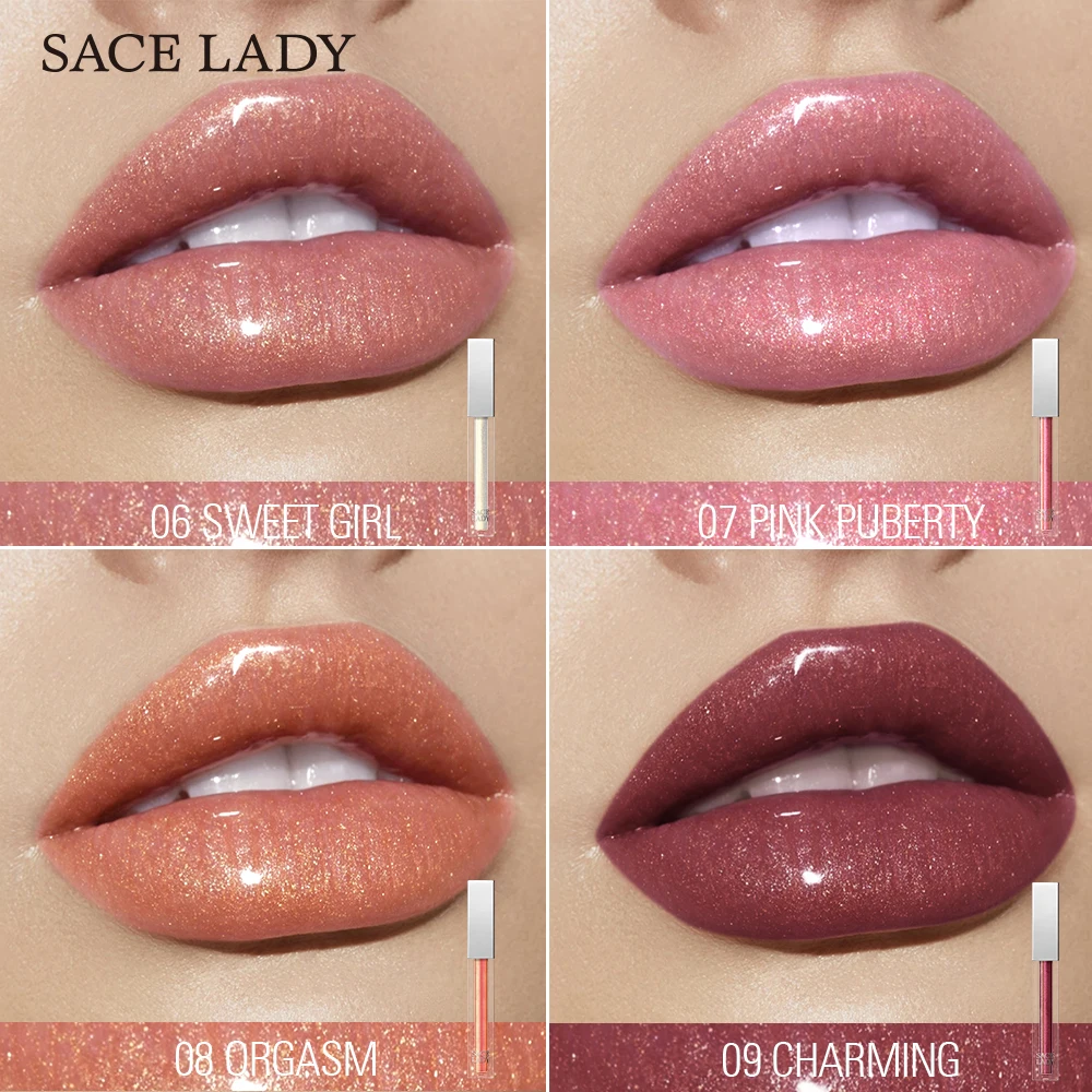 SACE LADY Жидкий Макияж 4 цвета Блеск для губ maquiagem зеркальный стеклянный Увлажняющий блеск для губ светильник гель не липкая Мерцающая помада