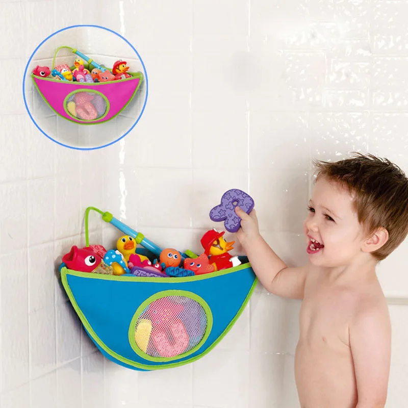 HOT Utility Baby Bath Time Toy Storage Suction Bag Mesh Net Bathroom Organiser S