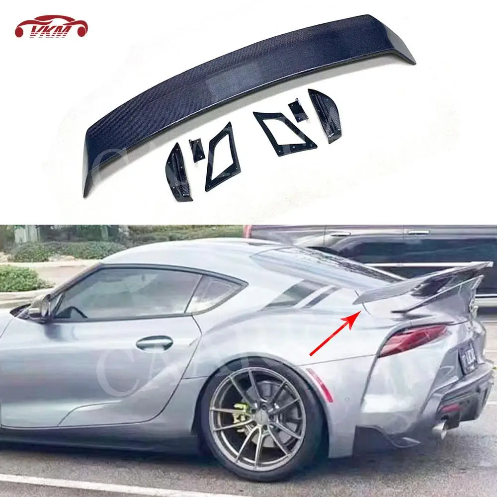 

Carbon Fiber Car Accessorise Rear Trunk Boot Spoiler FRP Prime Lip Wings For Toyota Supra GR A90 A91 2019 2020 Auto Style