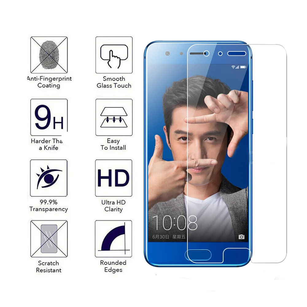 10 шт. оптом для huawei Honor 9 STF-AL00 STF-AL10 STF-LT10 0,3 мм 2.5D из прозрачного 9H премиум-класса из закаленного Стекло Экран протектор для Honor9