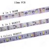 12mm PCB 5M 4in1 5in1 RGB+CCT LED Strip 5050 60leds/m 5 Colors in 1 chip CW+RGB+WW RGBW RGBWW flexible Led Tape Light 12V 24V ► Photo 2/6