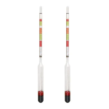 

2Pcs Triple Scale Hydrometer Self Brewed Wine Sugar Meter for Home Making Beer