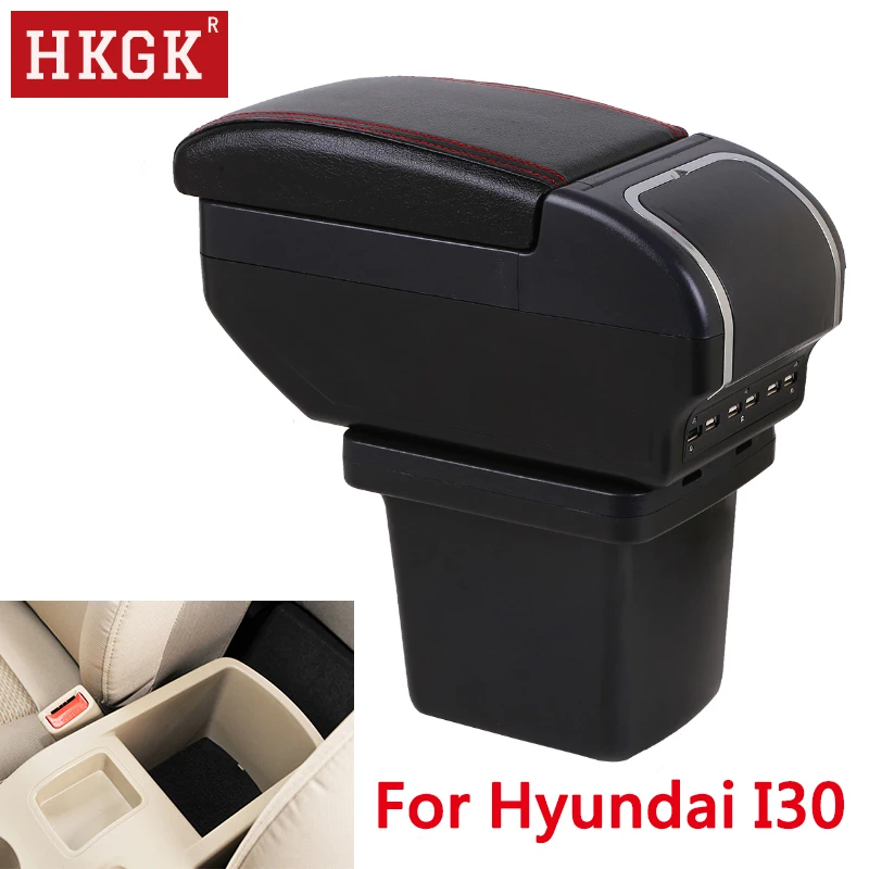 Подлокотник для Hyundai I30 двухслойный поворотный вместительный контейнер из