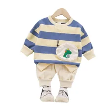 Nueva primavera y otoño de los niños ropa Casual bebé niños niñas camiseta pantalones 2 unids/set niño ropa infantil de dibujos animados ropa deportiva