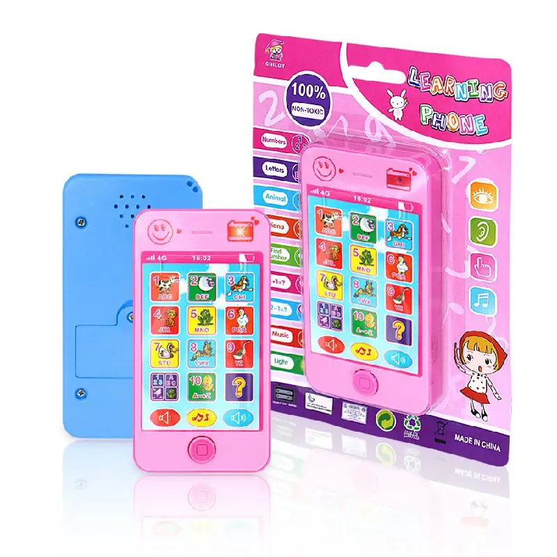 Children's Puzzle Early Learning Simulation Music Touch Phone English Russian Learning Mobile Toys Gift For Kid Language