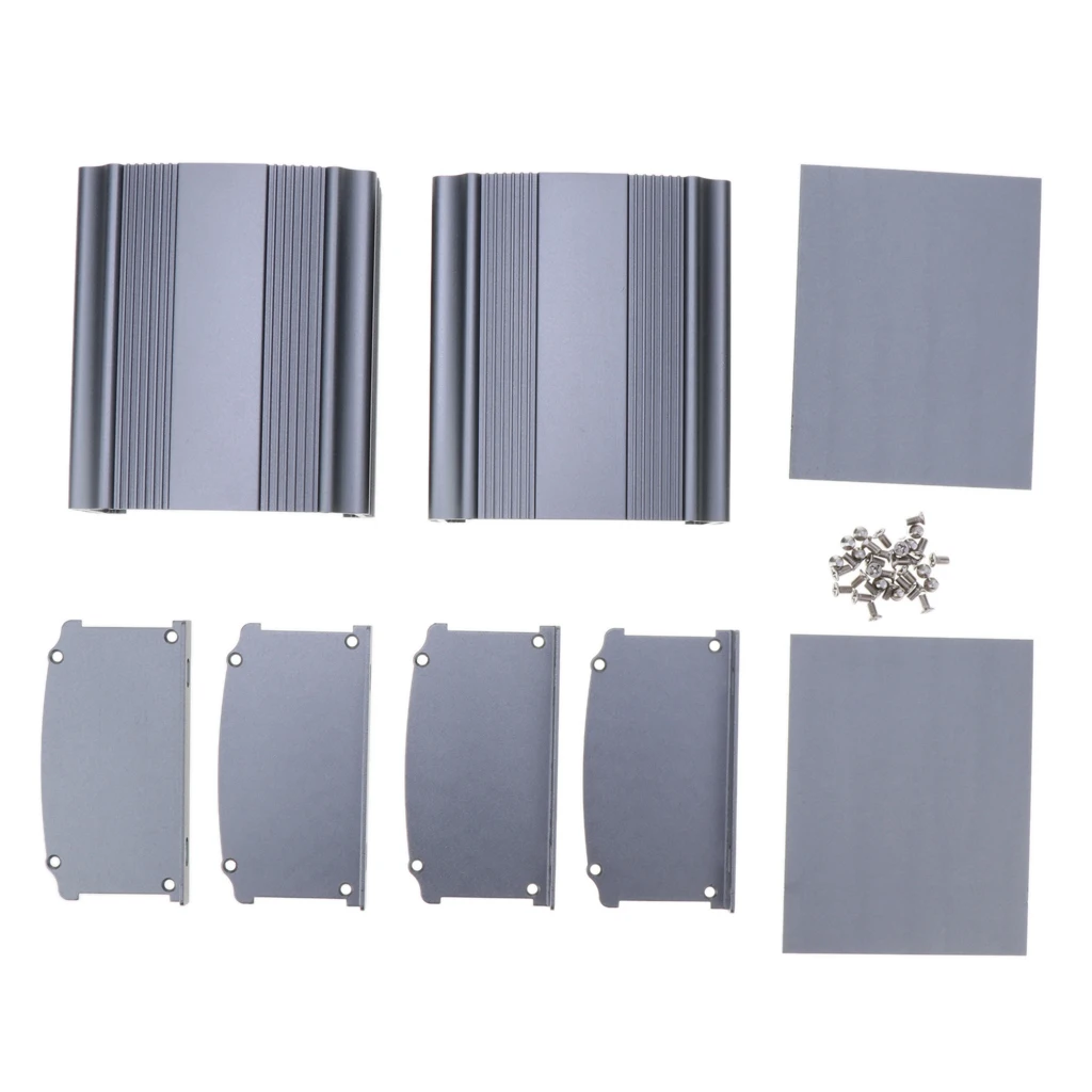 2-Pack Extruded Aluminum Electronic Power Enclosure PCB instrument Project Box Case DIY, 3.46 x 1.85 x 3.94 inch