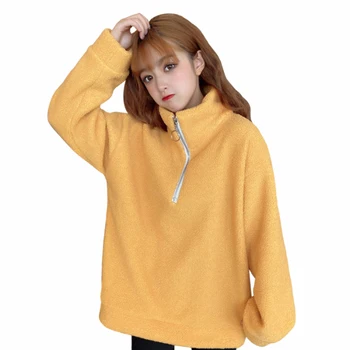 

Woman Sweatshirt Hoodie Winter 2020 Thicken Turtleneck Pullover Women's Long Sleeve Round Neck Solid Color Women's clothing