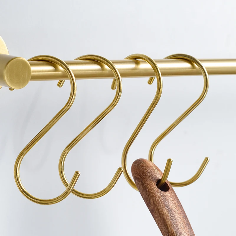 nordic creative s shape brass shelf hook decoracao 03