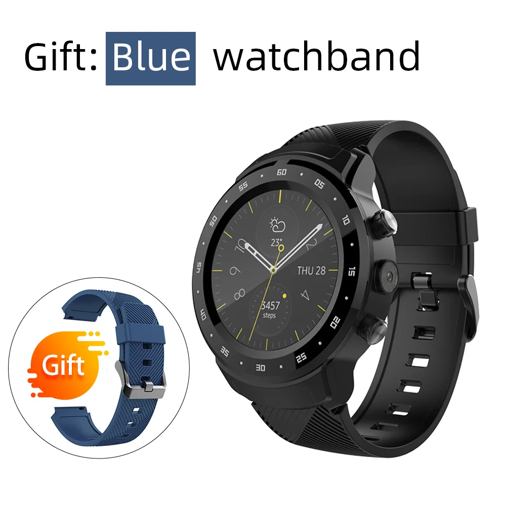 Blue band Gift 4G спортивные Смарт-часы Android 7,1 16G rom 4G Sim карта IP67 камера gps карты wifi монитор сердечного ритма AMOLED большой экран - Цвет: Blue band Gift