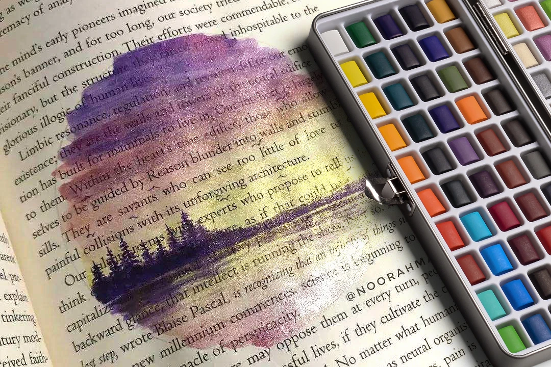 Conjunto de Pintura Metálico e Fluorescente de Pérolas Artes para Pintura em Água Sólida com 90 Aquarela Cores Contém Glitter - 100 23 Conjunto de pintura aquarela sólida com 90