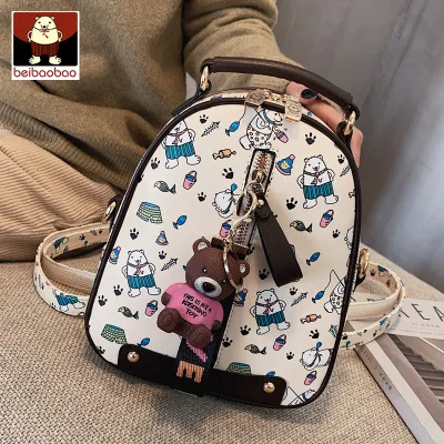 Beibaobao модная сумка на плечо женская маленький рюкзак в Корейском стиле Диагональная Сумка через плечо мини Студенческая сумка