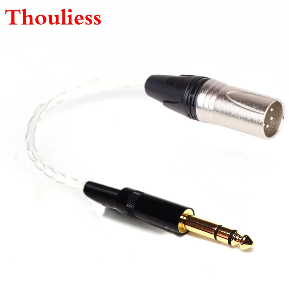

Thoulies 10cm HIFI 7n Silver Plated 6.35mm TRS 3pin Male to 4pin XLR Balanced Male Audio Adapter Cable 1/4 6.35 to XLR Connector
