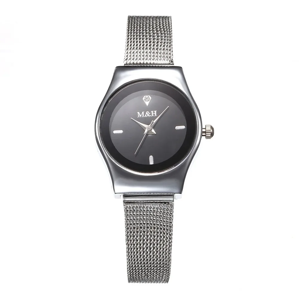 

2019 Fashion Casual Cool Stainless Steel Net Alloy Ladies' Watch, Fine Watch Strap Quartz Watch Women's