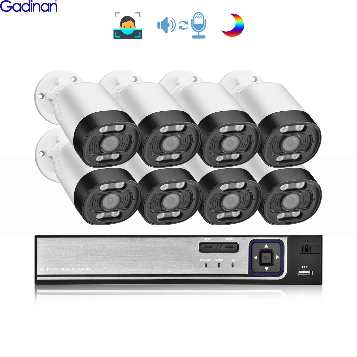Система видеонаблюдения Gadinan 8 каналов POE NVR | Безопасность и защита
