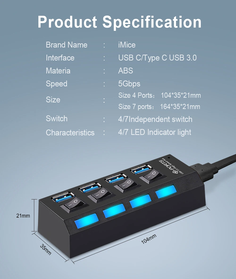 Usb-хаб 3,0 USB C концентратор мультиразветвитель USB type C USB-C концентратор для ПК Macbook type-C USB-HUB адаптер несколько Hab с адаптером питания