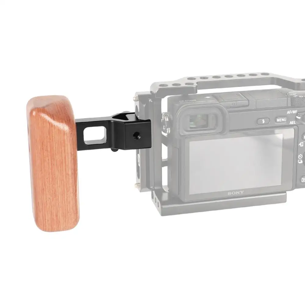 

CAMVATE Camera Universal Medium-size Wooden Handgrip With Quick Release NATO Clamp Handle Seat For DSLR Camera/DV Video Cage Rig