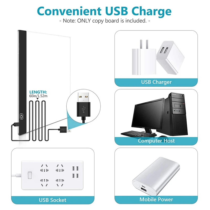 Elice A2 A3 A4 A5 ultra thin LED Drawing Digital Graphics Pad USB LED Light pad drawing tablet Electronic Art Painting - Image 6