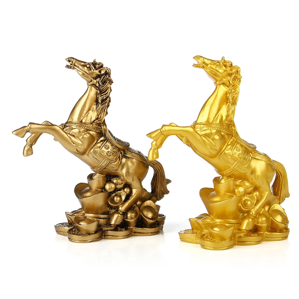 

Resin horse crafts home decorations retro golden horse statue horse sculpture office decoration accessories