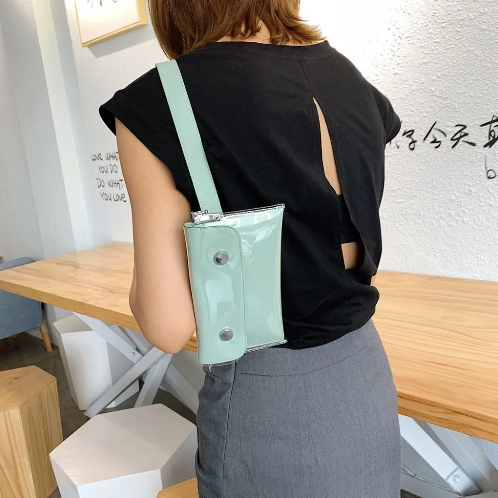 Women Waterproof Waist Bag Lether Jelly Chest Belt Bag PVC Ladies Transparent Crossbody Chain Bags Fashion Fanny Pack a08