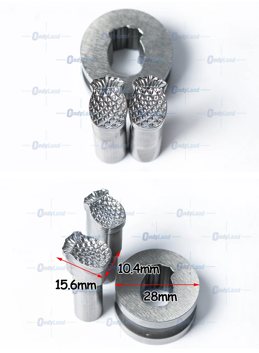 CandyLand Ананасовый таблеточный пресс штамп «леденец» набор штампов изготовленный на заказ логотип штамповочный пресс для таблеток TDP машина
