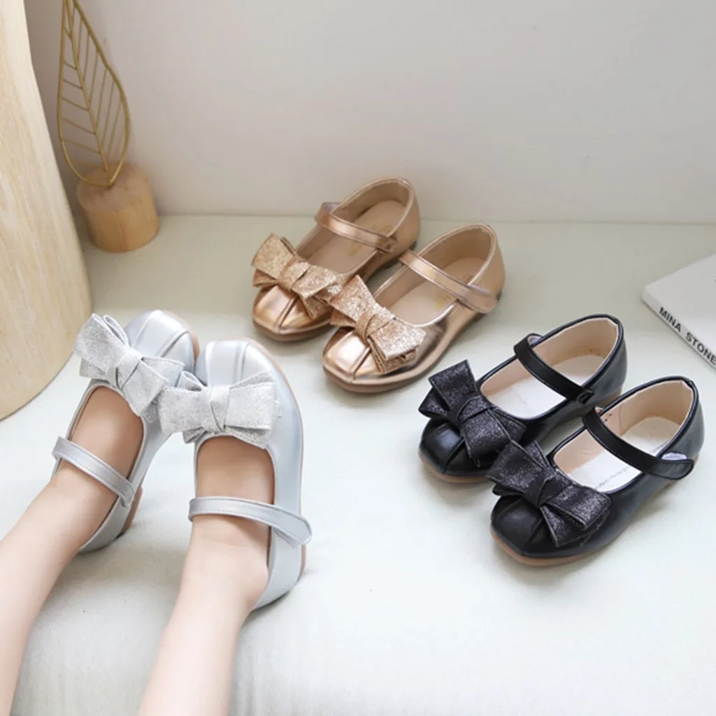 PU Leather Infant Baby Girl Shoes Children Infant Kid Baby Girl Bling Sequins Shallow Single Princess Casual Shoes#smt