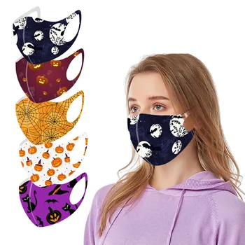 

Reusable Halloween Ice Silk Dust Mask Anti-pollution Breathable Face Mask Reusable Washable Masque De Protection Lavable