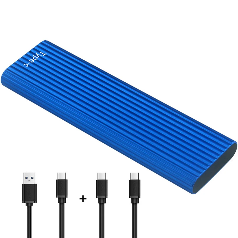QINDIAN M2 SSD чехол NVME SSD корпус M.2 для usb type C Алюминиевый жесткий диск Корпус для NVME PCIE M ключ SSD диск NVME SSD коробка - Цвет: Синий