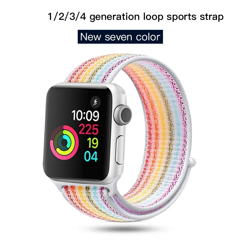 Sport Loop For Apple Watch Band Strap Apple Watch 4 Band 44mm 40mm Band 42mm 38mm Nylon Bracelet Watchband Series 3 2 1 4 - Цвет: seven color