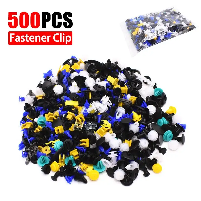 

500Pcs Mixed Auto Car Fastener Clip Bumper Fender Trim Plastic Rivet Door Panel