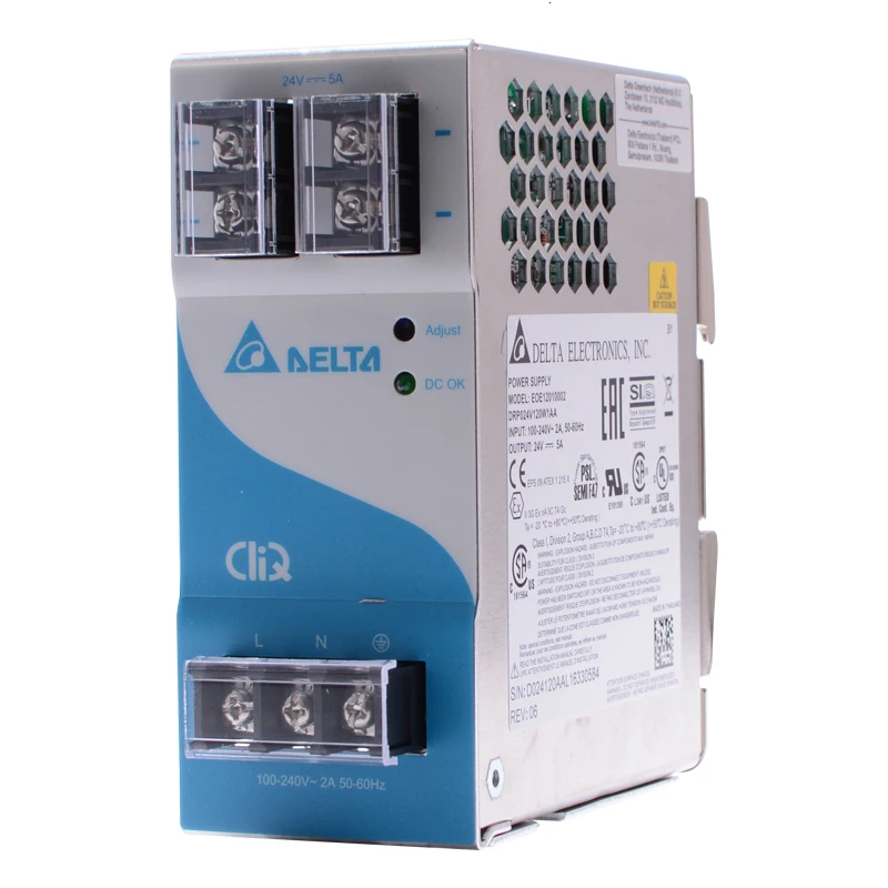 Delta rail источник питания DRP024V120W1AA, 24V 5A импульсный источник питания EOE12010002 120W24V