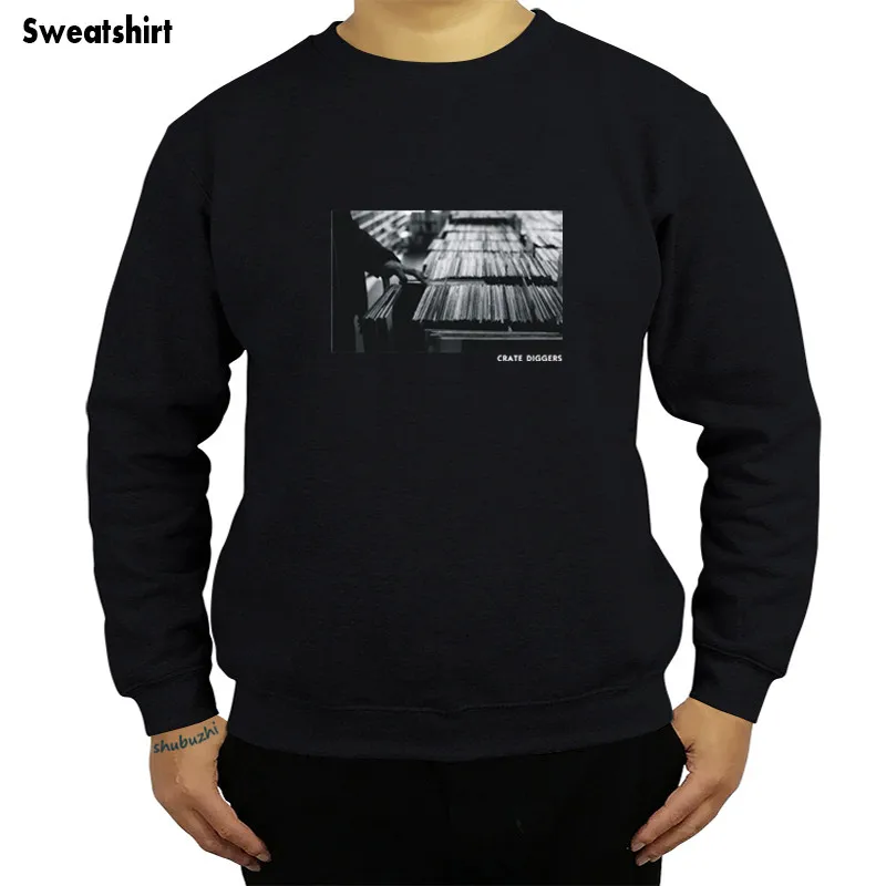 

new arrived o-neck men sweatshirt Crate Diggers hoodies Deejay Serato Scratch Live TECHNICS 1200 TURNTABLES sbz4165