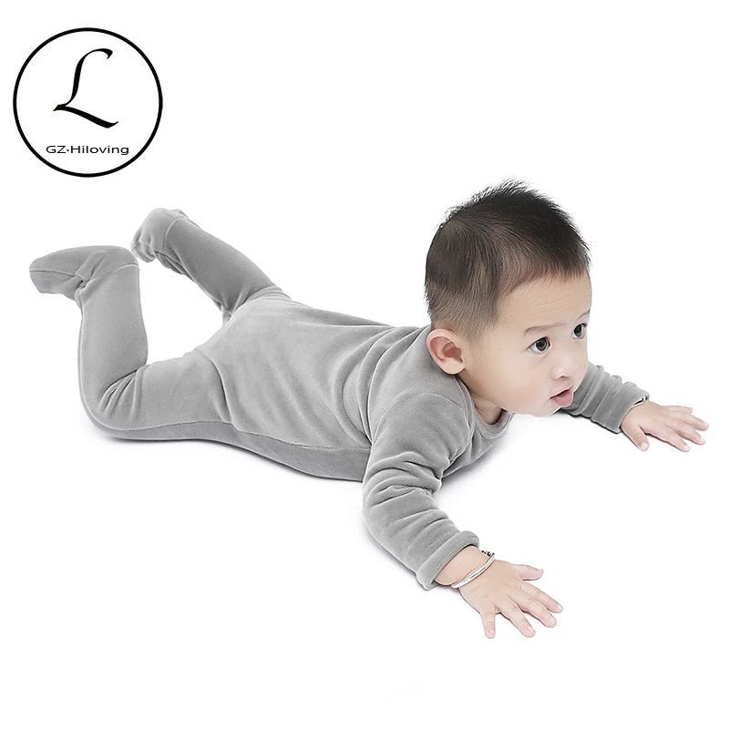 

Newborn Baby Boys Girls Long sleeves Jumpsuits 2019 Soft Warm Velvet Stretches Footies Baby Romper Bodysuits Outfits Clothes