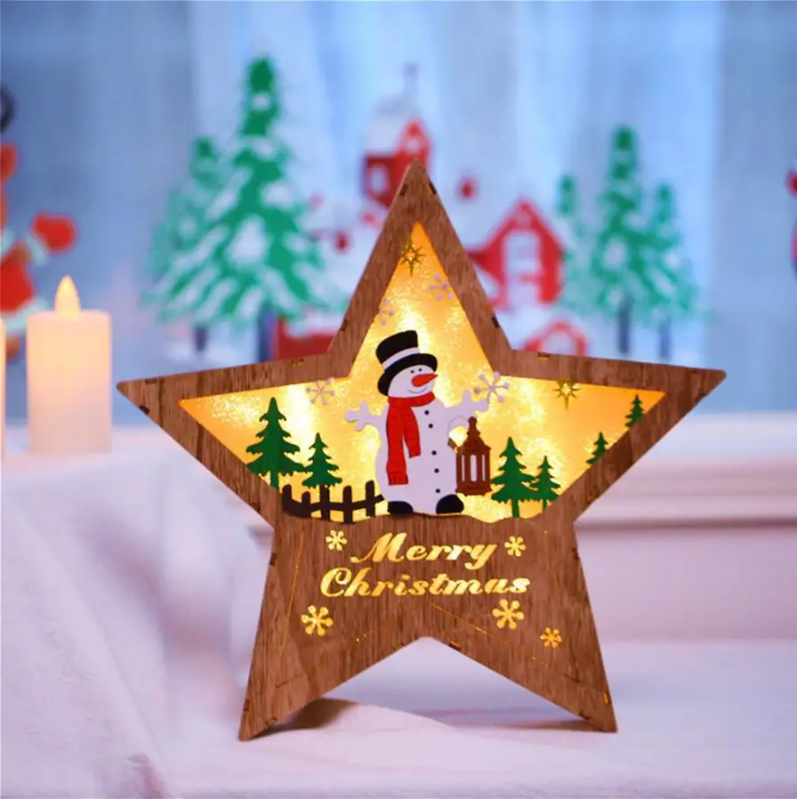 Светодиодный стильная лампа Лось рождественское ночное освещение снеговик спальня подарочные наборы декоративная батарея Lampara фестиваль домашнее украшение для спальной - Испускаемый цвет: Snowman